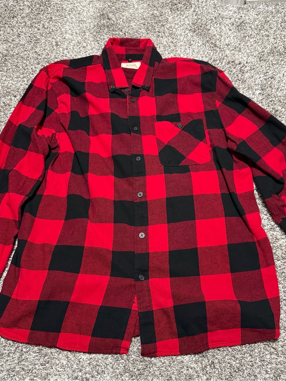 Boston Traders black & red Flannel plaid Shirt Mens size XL